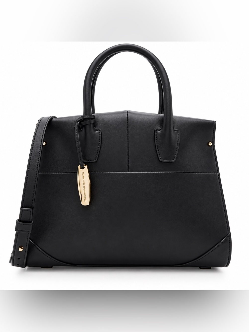 Narciso Rodriguez Aya Mini Black Leather Top Handle Satchel Crossbody Bag $1895